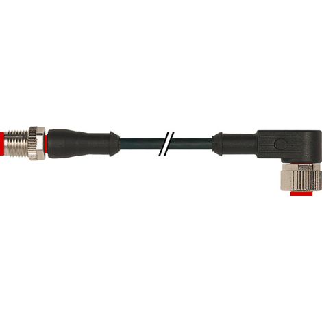 Connecteur industriel pré-câblé RS PRO 4 conducteurs , M12 Femelle vers M12 droit Mâle, 2m ( Prix pour 1 )