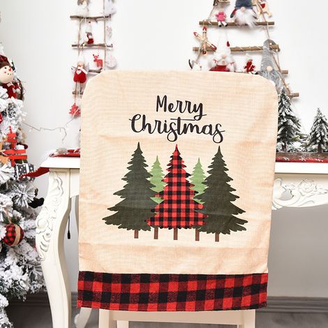 Santa Claus and Snowman Elastic Full-Wrap Chair Cover for Hotels, Restaurants, and Homes - Decorative Christmas Chairs