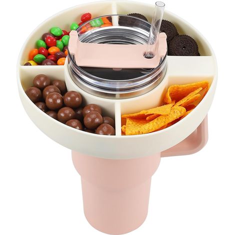 Vassoio porta snack riutilizzabile, accessorio per bicchiere termico Stanley da 40 oz.