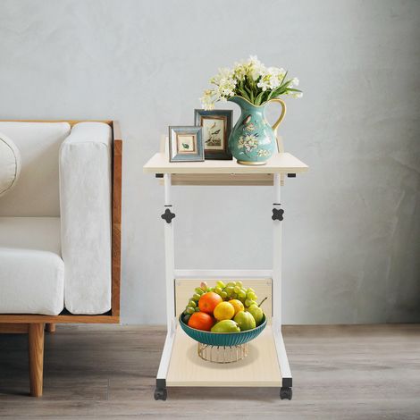 Beistelltisch Couch, Kleiner Sofatisch, Kaffeetisch, Schlafzimmer, Wohnzimmer, Arbeiten im Bett oder auf dem Sofa, einfacher Aufbau, stabil, Industriestil