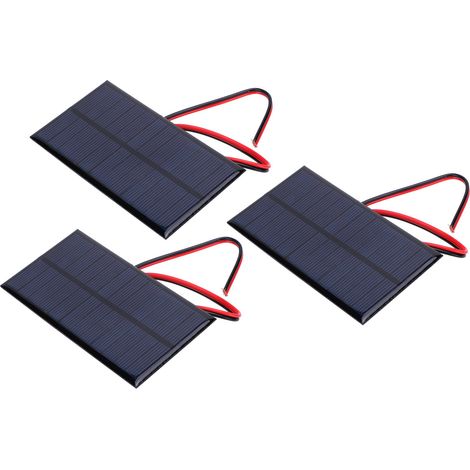 GARRYFIZH Module d'alimentation de cellule de panneau solaire DC 6V 1W, 3 pièces, silicium polycristallin avec câble de 30cm (1/5)