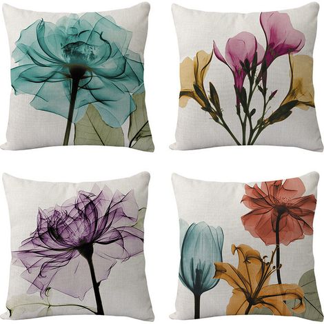 VURAHOME - Housses de coussin, 45 x 45 Housses de coussin Lot de 4 taies d'oreiller carrées noires Lot de 4 housses pour patio extérieur Jardin Salon Canapé Ferme Décor (1/5)