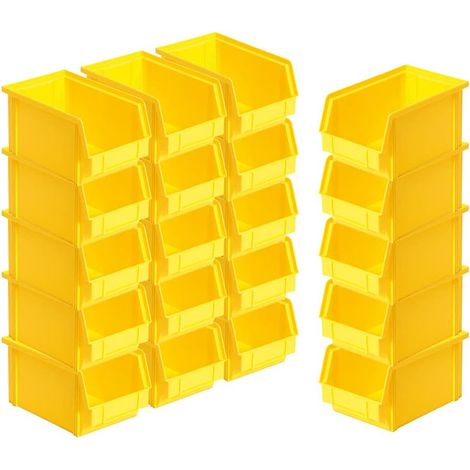 BRB Lot de 20 boîtes de présentation « Classic » FB 4 - Dimensions : 230/200 x 140 x 122 mm - Capacité : 3,7 l - Jaune