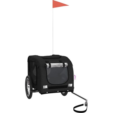 vidaXL Pet Bike Trailer Black Oxford Fabric and Iron