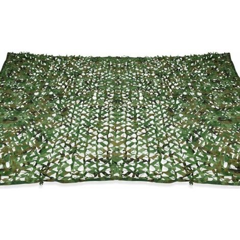 Vela de sombra rectangular camuflaje 3 x 5 m, rejilla verde - una capa, Los toldos son adecuados para patios (1/4)