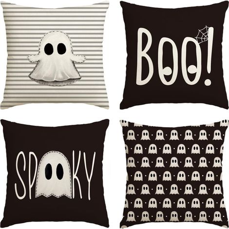 Set di 4 Federe per Cuscini Decorativi Halloween 45x45 cm (1/5)