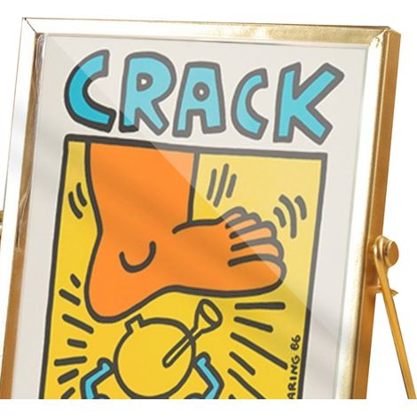 Cadre Photo Acrylique Décoratif 14,5x19,5cm Motif Dessin Animé Imperméable Haute Transparence Ornement Plexiglas CBS996J Bordure Dorée Métallique (1/4)