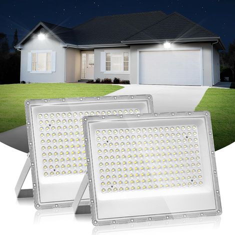2pc Projecteur Led 150w, Projecteur 150w, éclairage de sécurité LED d'extérieur 6500K, IP66, Blanc lumière du jour, pour entrepôt, jardin, garage, terrasse et parking
