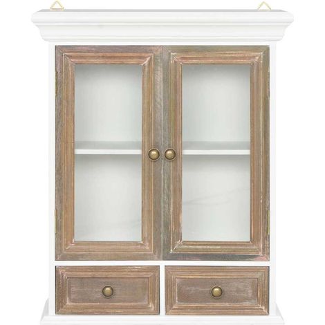 vidaXL Armario de pared de madera maciza blanco 49x22x59 cm (1/2)