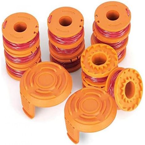 Bobine De Rechange - Pour Tondeuse À Gazon Sans Fil - Compatible WORX WA0010 - 12 Bobines + 2 Couvercles (1/5)