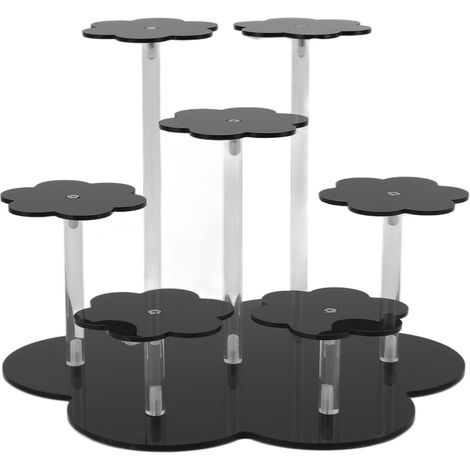 Support Acrylique pour Figurines, Organisateur de Parfums Noir, Présentoir à Cupcakes, Décor de Desserts pour Comptoir et Bureau (1/5)