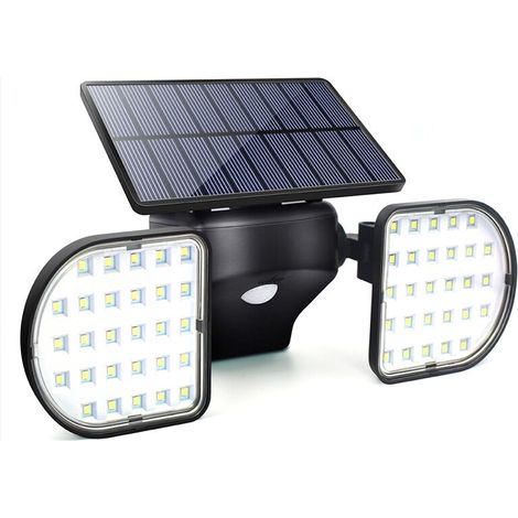 Lumière Solaire Extérieure 56 Led Projecteur Solaire Capteur De Mouvement Double Panneau Lumière De Sécurité 360 Réglable Applique Murale Ip65 Étanche Pour Jardin Gar