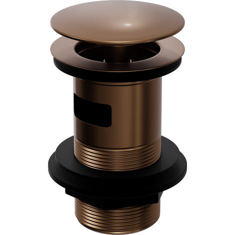 Colore Round Brushed Bronze Moon Cap Slotted Click Clack Basin Waste