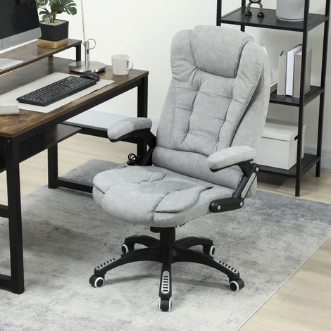 Silla Oficina con Masaje de 6 Puntos con Función Basculante con Calefacción Altura Ajustable 65x71x110-120 cm Gris (1/5)