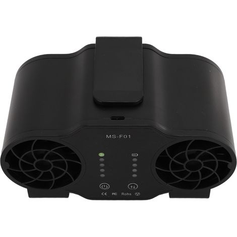 Ventilateur de taille portable multifonctionnel rechargeable par USB, avec clip de ceinture et rotation avant/arrière, idéal pour l'été en extérieur (20 000 mAh). (1/5)
