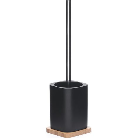 Optima Escobillero de Poliresina y Madera de Bambú Hombre, Negro (HOM37)