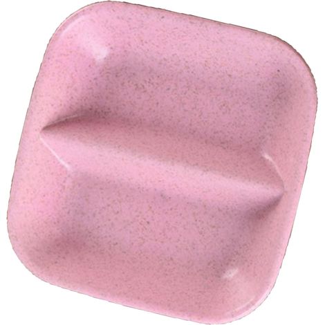 Kleine, zweigeteilte Schale aus Weizenstroh, geeignet für Gewürze, Essig, Sojasauce, als Beilage, Geschirr, Servierschale, rosa (1/4)