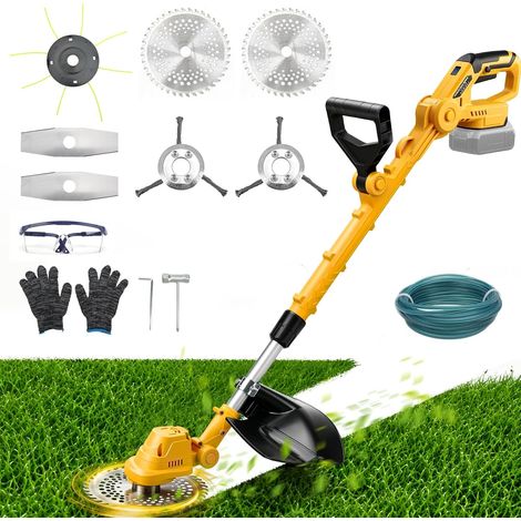 Débroussailleuse à Batterie Electrique Compatible avec 18 V 20v Sans batterie Télescopique Coupe Bordure sans Fil 4 Types De Lames Poignée à Faible Bruit Taille Bordure pour Jardin Pelouse (1/5)