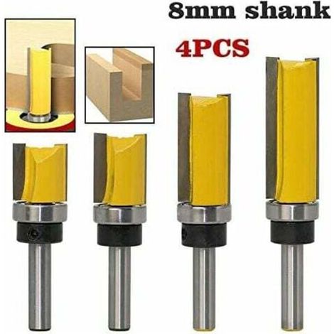 4PCS Copy Router Bit Set, 8mm Shank Wood Router Bit with 38mm Blade, High Quality Alloy Steel for Solid Woodworking/Particle Board