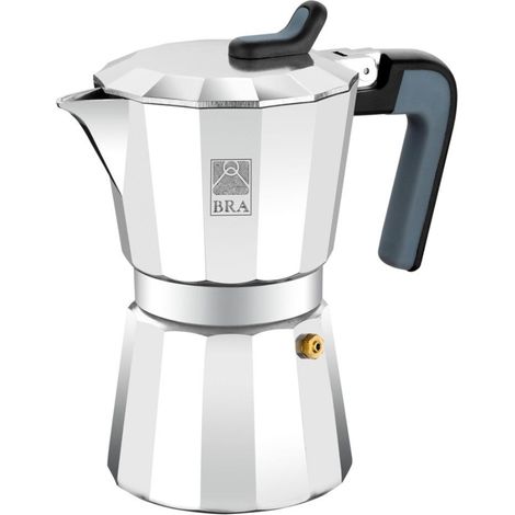 BRA DE LUXE 2 caffettiera moka - moka bollilattes (Aluminium, Black, Stainless steel) (1/3)