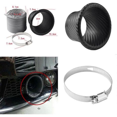 Ansaugrohr-Kit für die Frontstoßstange eines Autos, Carbonfaser-Optik, mit Trichter und Turbine. (1/5)