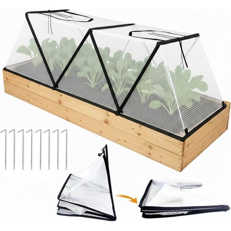 Housse Carré Potager, 120x33x36.5 cm Bâche Protection Pliable Plantes PVC Fenêtre d'Observation Protection Anti-Gel Protéger Légumes (1/5)