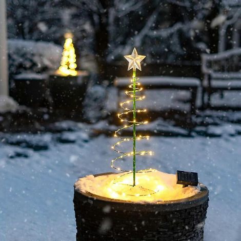 Weihnachtsdekoration Mini-Weihnachtsbaum für den Garten, leuchtende LED-Schneelichter (1/5)