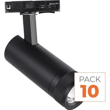 Pack 10 Spot LED sur Rail Angle Ajustable Monophasé 30W 15-60° 3CCT TRIAC Dimmable Noir - SILUMEN (1/2)