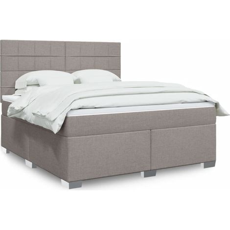 Boxspringbett mit Matratze Taupe 180x200 cm Stoff (1/5)