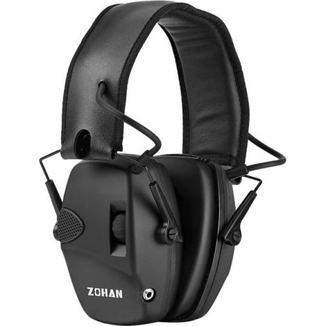 ZOHAN 054 Casque Anti Bruit de Tir Electronique Coussinets d'oreille Remplaçable, NRR 22dB Reducteur de Bruit Reglable,Protectio,419
