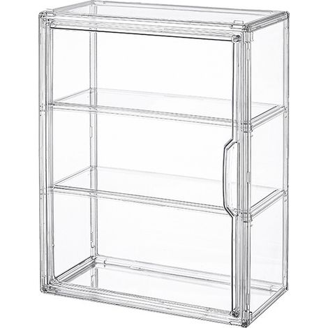 Caja de almacenamiento de cosméticos multifuncional, a prueba de polvo, para montaje en pared, apilable, magnética y portátil con bolsillo de presentación transparente (868-A2 271336) (1/5)