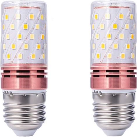 Pack 2 ampoules LED E27 12W – 3000-6000K lumière tricolore réglable – 100Lm/W – Pour lampes de table et bureau (1/5)