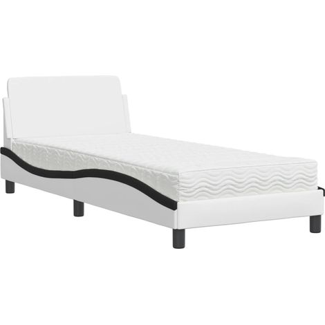Maison Exclusive - Letto con Materasso Dover Nero e Bianco 80x200 cm in Similpelle (1/5)