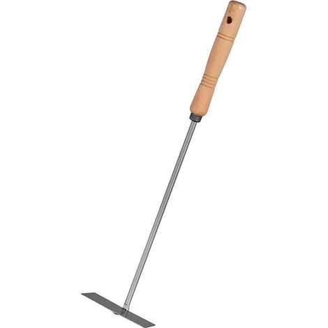 FIREFIX R120/B 2094 - Raschietto per ceneri, larghezza 90 mm, profondità 30 mm, lunghezza 465 mm, acciaio non verniciato, manico in legno