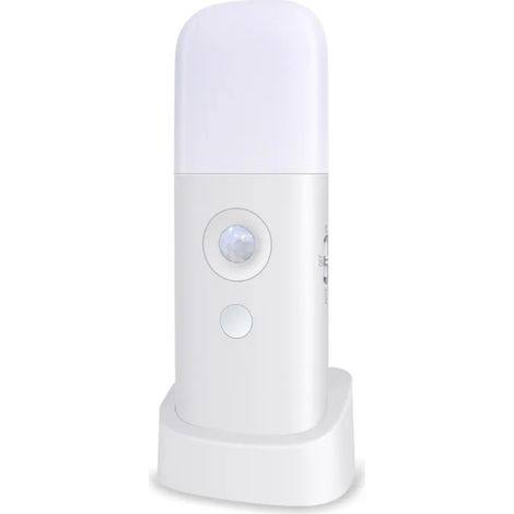 Bewegungsmelder-Nachtlicht, dimmbar mit verschiedenen Helligkeitsstufen, wiederaufladbarer Akku, tragbar, ideal für Kinderzimmer und Flur, weißes Licht