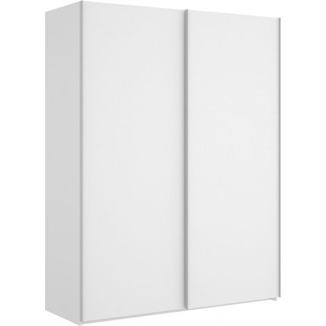 Abitare – Armoire 150x204h blanc brillant – 2 portes coulissantes – Panneaux de particules laminés – Espace de rangement optimisé (1/5)