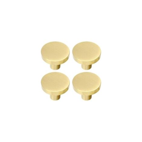 Runder Möbelgriff aus gebürstetem Messing mit Schraube, für Möbel, Schränke, Schubladen, Kommoden, 32 mm x 25 mm - Crezuo