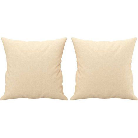 vidaXL Coussins décoratifs lot de 2 Crème 40x40 cm Tissu