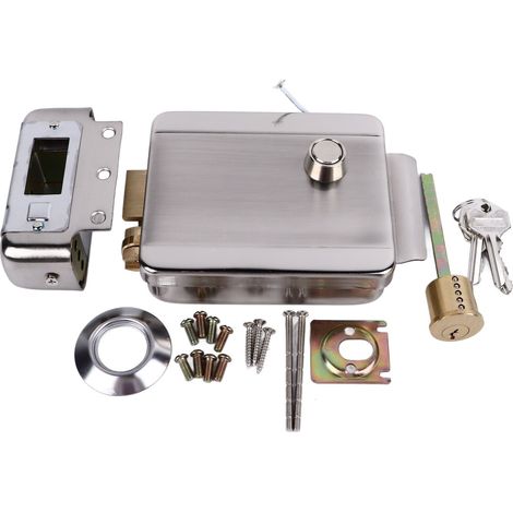 Serrure de porte à commande électrique, pour sonnette, interphone, système de sécurité d'accès, maison 12V