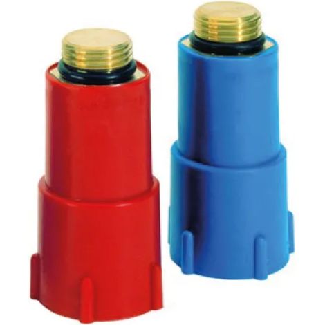 Tappi Rosso Blu x Collaudo Impianti 1/2 Blu C Filetto in Ottone Idroweb