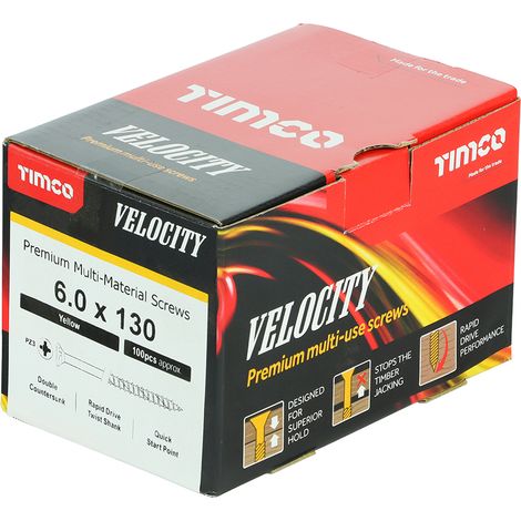 TIMCO Velocity Premium Multi-Use Countersunk Gold Woodscrews - 6.0 x 130