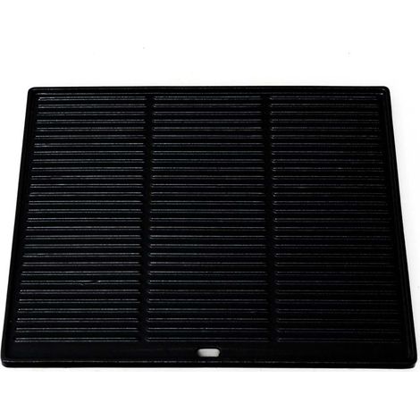 CLP – Gril réversible électrique, gaz ou charbon – Dimensions 48,5x40 cm – Surface rayée pour marquage esthétique – Cuisson uniforme
