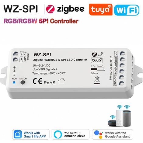 Tuya Controller LED SPI RGB e RGBW Smart Zigbee per Strisce Indirizzabili 5-24V (1/5)