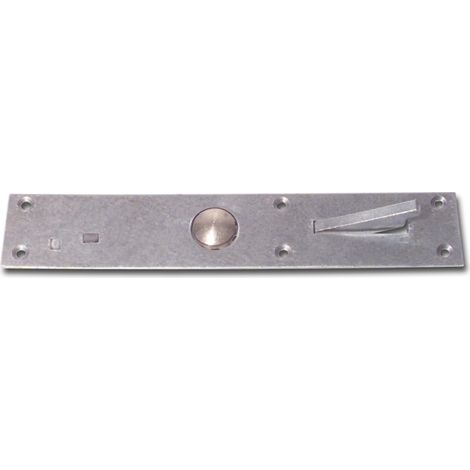 Tasterschnapper mit Messingtaster, Platte 192 x 35 mm, Stahl verzinkt  Fensterfeststeller