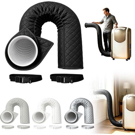 Guaina isolante per tubo flessibile del condizionatore portatile con 2 cinghie regolabili, copertura isolante per tubo flessibile del condizionatore, accessori per uso interno invernale, garage, fines (1/5)