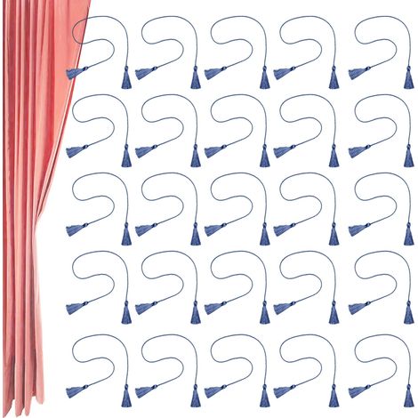Embrasse De Rideau - Pompon Corde Polyester - Pour Décoration Intérieure Maison Bureau - Lot De 30 Pièces - Longueur 49 Cm (1/5)