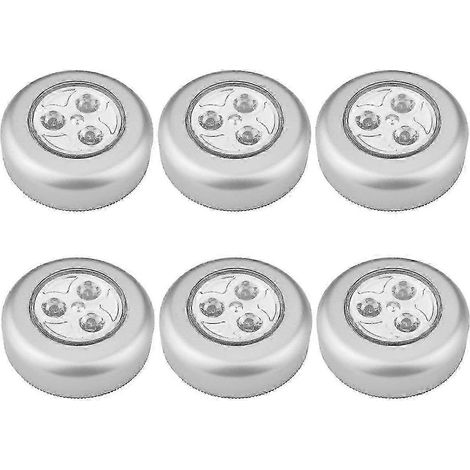Lampe tactile adhésive, veilleuse LED sous meuble avec pastilles adhésives, pour placard, armoire, penderie, chambre, cuisine, etc. (lot de 6) p2024112692 (1/2)