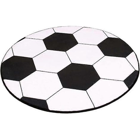 Tapis de sol rond en forme de ballon de football mignon à motif dessin animé pour enfants, tapis de table basse ou de chaise, fait main (80 cm / 31,5 pouces) (1/5)