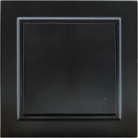 IluminaShop - Interruptor Empotrable Simple Conmutado Negro Marco Incluido IP20 Serie wLine (1/3)