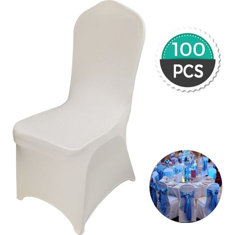 Housses de chaises pliantes extensibles en spandex, housses de chaises universelles, housses de protection amovibles et lavables, pour mariages, vacances, banquets, fêtes, célébrations, repas (100 piè (1/5)